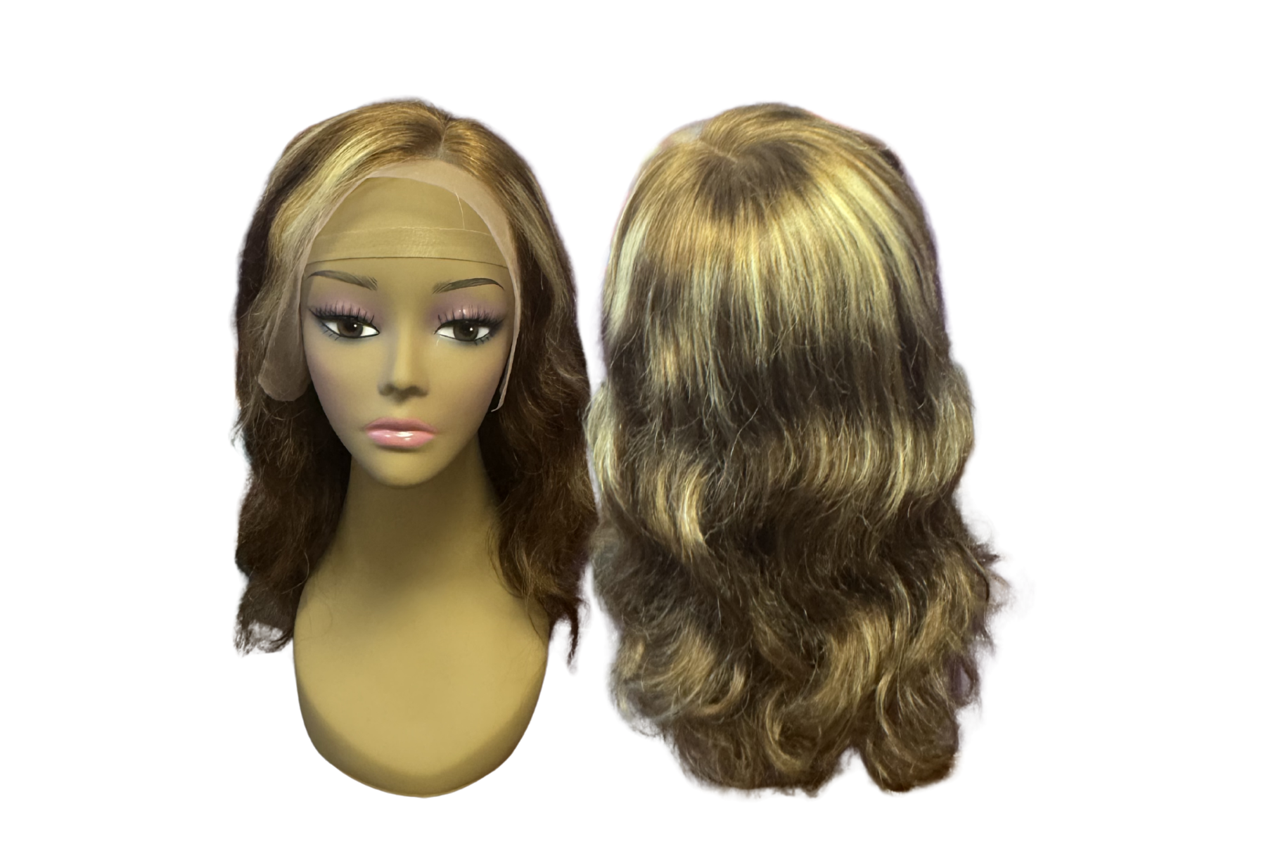 Hair Wigs gold & brown wavy
