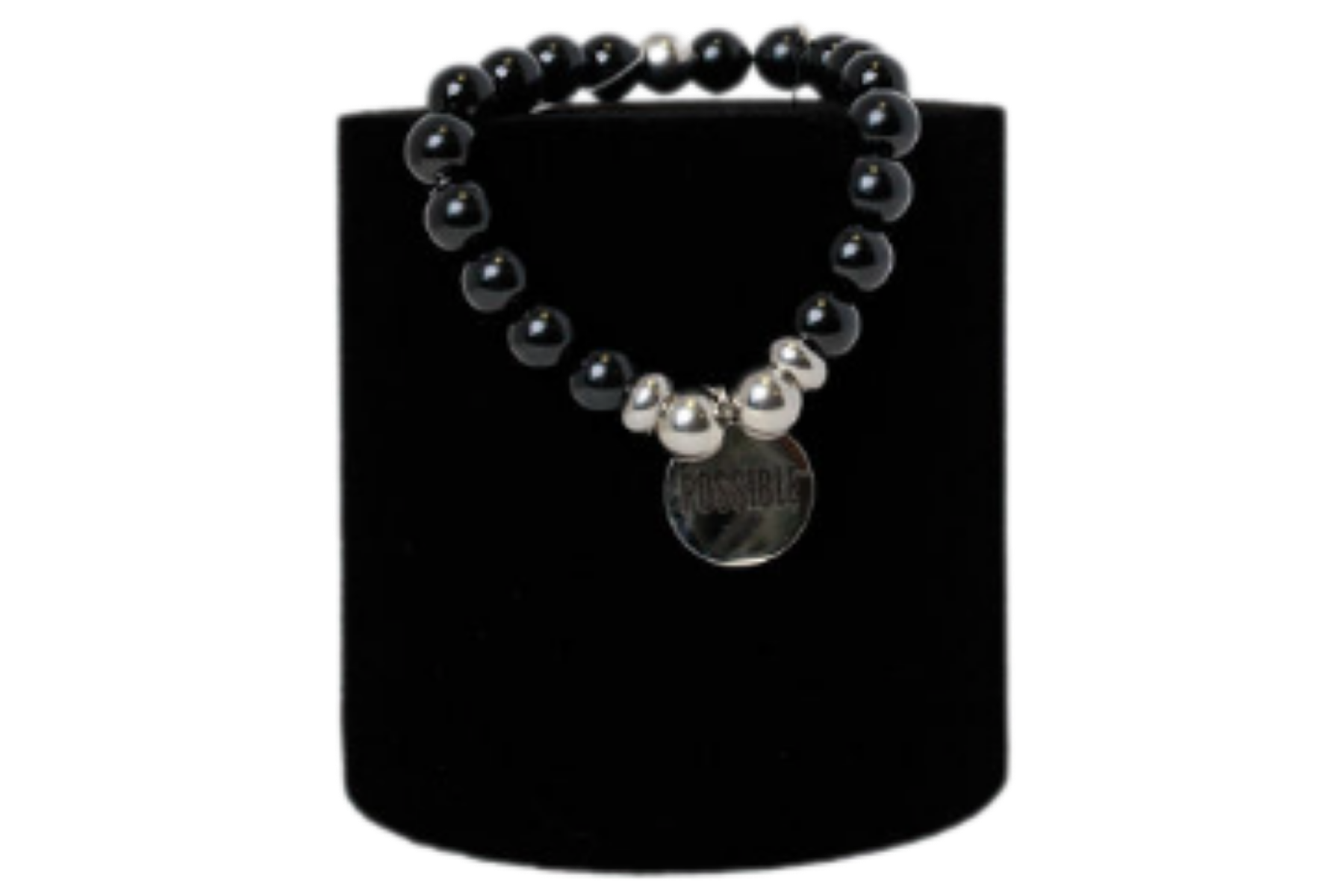 Jewelry black & silver bead bracelet