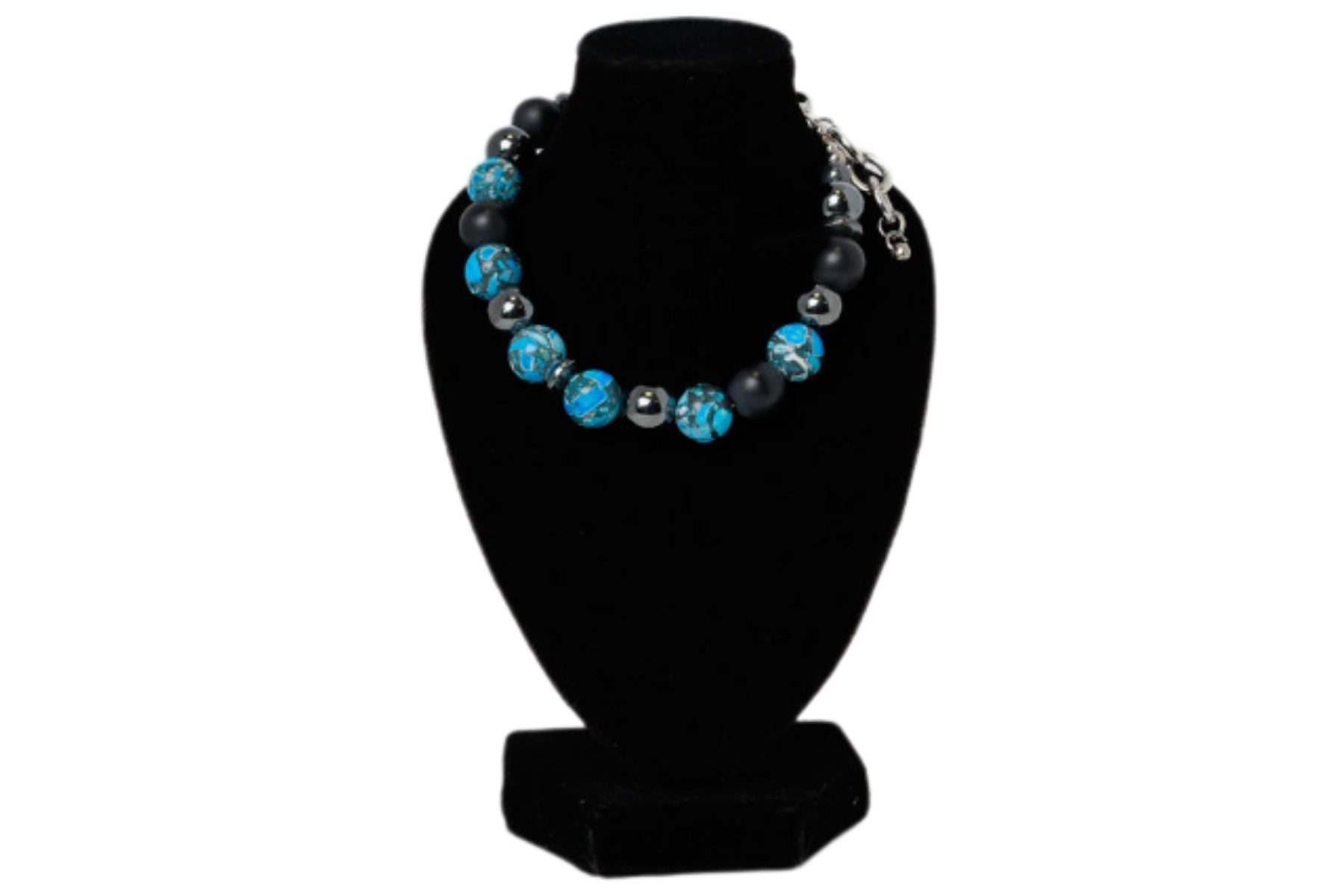 Jewelry black & silver bead bracelet