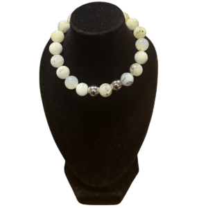 white marble & silver necklace